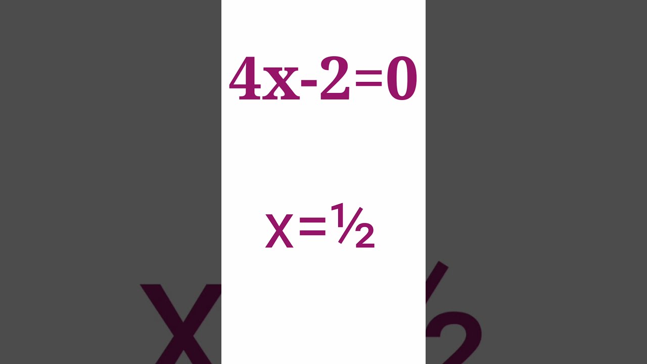 Solve The Equation 4x 2 0 Solutions Shorts Maths