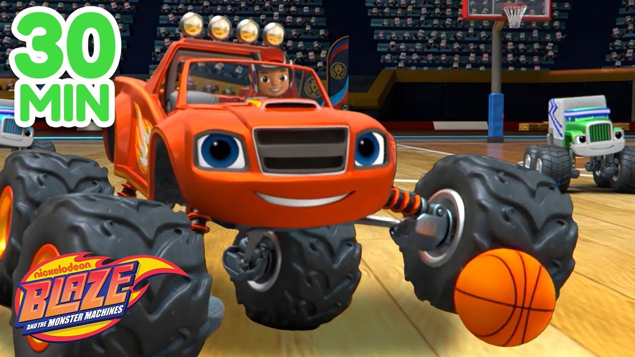 ⁣Blaze Plays Sports 🏀 w/ Crusher & Zeg! | 30 Minute Compilation | Blaze and the Monster Machines