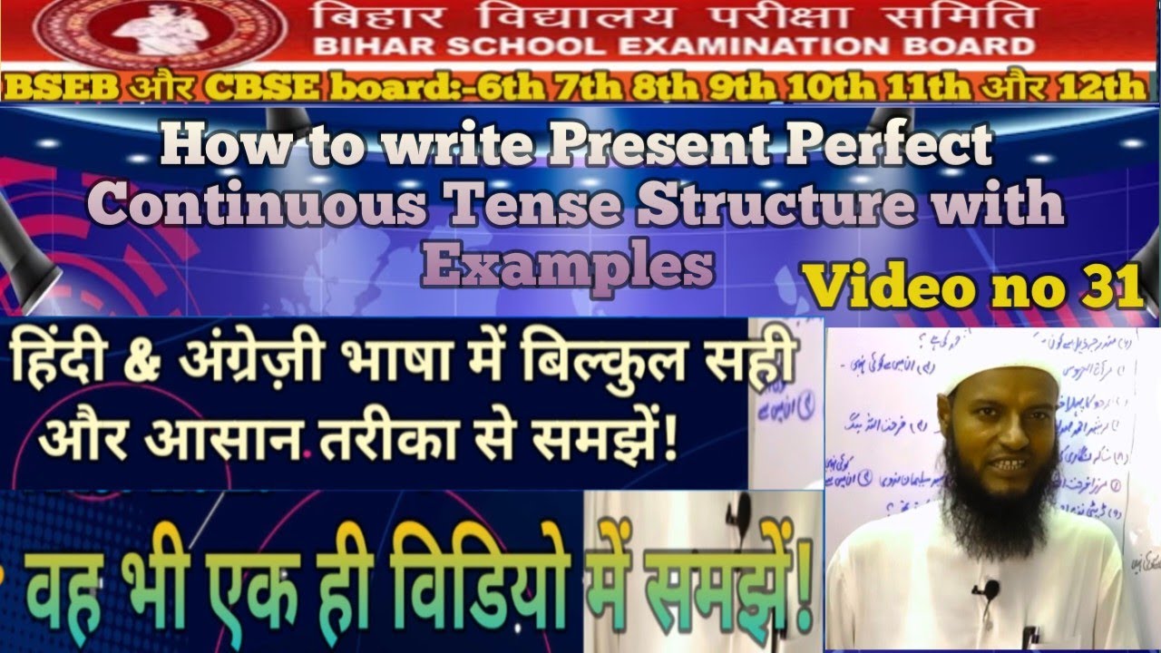 How to Write Present Perfect Continuous Tense Structure with Examples# ...