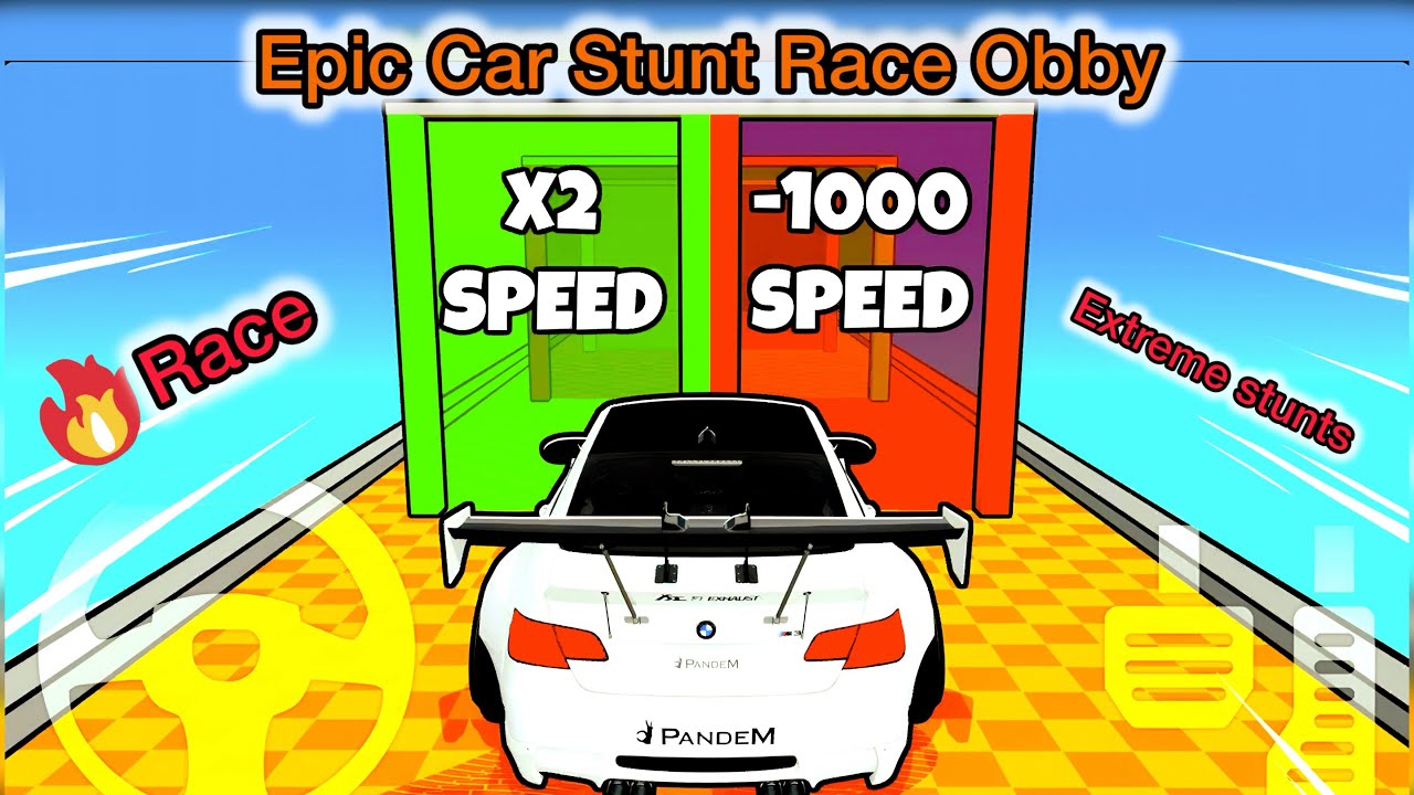 Epic car stunt race obby | Roblox | 3d| extreme Stunts 🎮