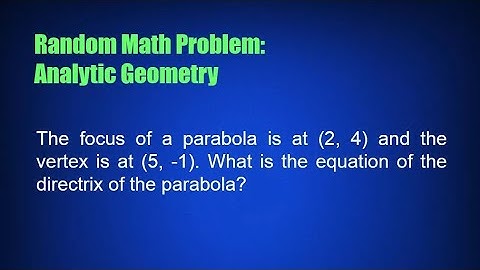 Random Math Problem: Analytic Geometry