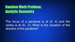 Random Math Problem: Analytic Geometry