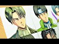 Drawing LEVI ACKERMAN in different anime styles (進撃の巨人y)
