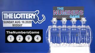 Midday Numbers Game Drawing: Sunday, August 16, 2020