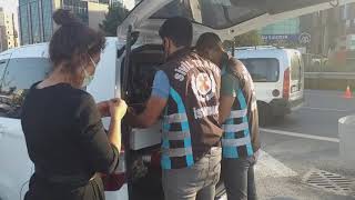 İstanbulda Çakarlı Araç Denetimi