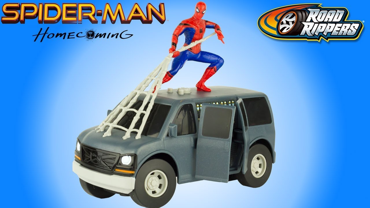 Spider-Man Homecoming Hero Rider Road Rippers Van Review Toy State 