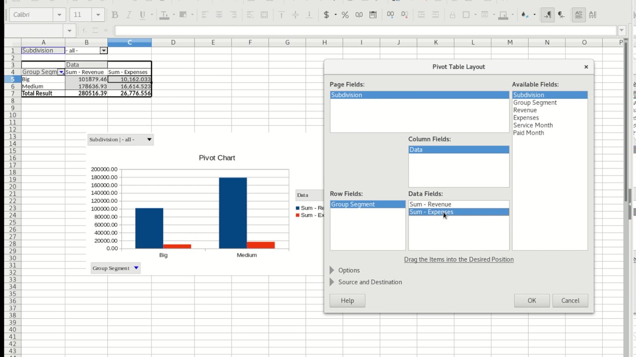 Libreoffice Pivot Table Chart