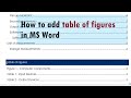How to add / insert table of figures in MS Word document