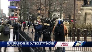 Peaceful protests outside statehouse