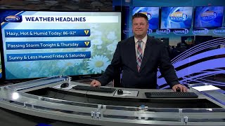 Video: Hot and humid today, chance of passing storms tonight