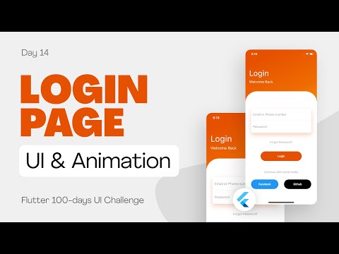 Flutter UI Tutorial | Login Page UI Design and Animation - day 14