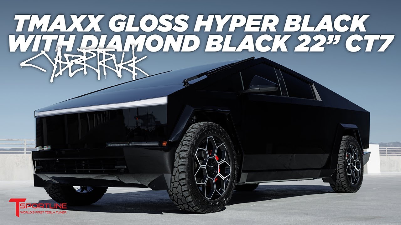 TMaxx Gloss Hyper Black Tesla Cybertruck with 22