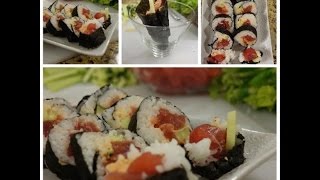 How to Make Raw Tuna Sushi Rolls & Hand Rolls