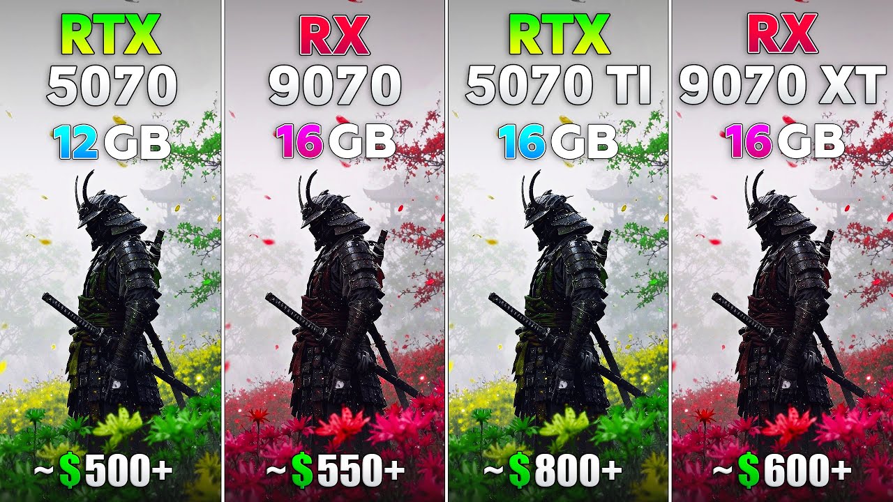 RTX 5070 vs RX 9070 vs RTX 5070 Ti vs RX 9070 XT - Test in 10 Games ...