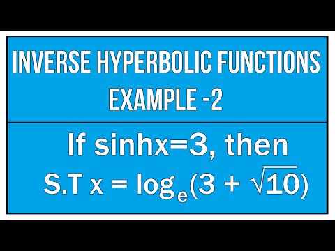 Inverse Hyperbolic Functions Example - 2 / Maths Trigonometry