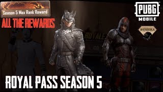 MAXED ROYAL PASS SEASON 5 PATCH 0.10.5 PUBG MOBILE ALL REWARDS
