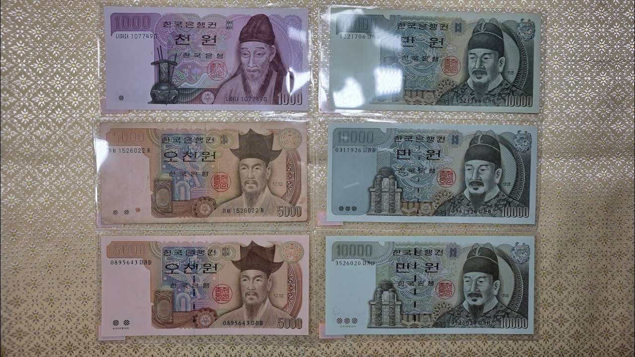 South Korea 1983–2002 Series Banknotes