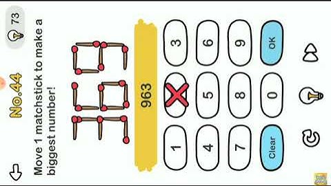 Brain Out Level 43 Move 1 matchstick to make a biggest number