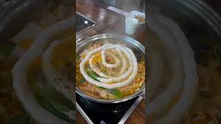 ✅At this Korean dish, Budae-jjigae, they fire sausages straight into the pot #shorts #budaejjigae