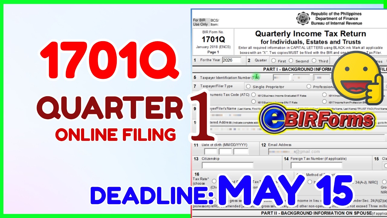 How to File 1701Q 2026 Q1 BIR Tax Online - eBirforms - When is Deadline ...