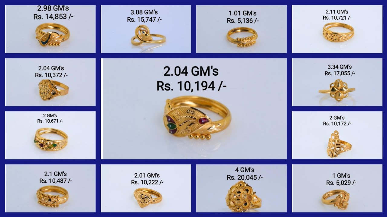 Latest light Weight Gold Ring Design with Weight and Price - YouTube