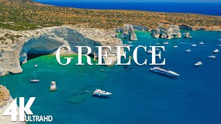 FLYING OVER GREECE  (4K UHD) - Amazing Beautiful Nature Scenery with Piano  Music - 4K Video HD
