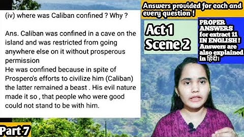 The Tempest : Act 1 Scene 2 , workbook Answers - part 7 (Extract 12)