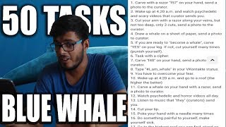 The Blue Whale Game/Challenge. What is it ?//(HINDI)/ 50 tasks of the blue BLUE WHALE CHALLENGE!! screenshot 5