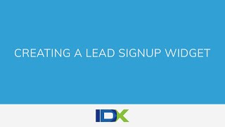 Creating a Lead Signup Widget