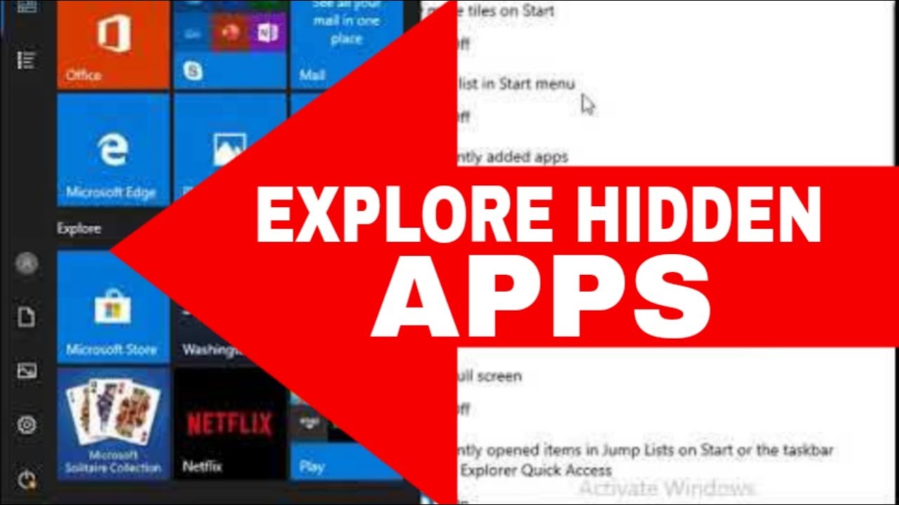 How to show hide Apps in Windows 10 - YouTube