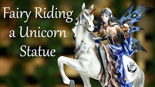 05-91464 Fairy Riding A Unicorn Statue From Medieval Collectibles
