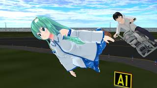 【MMD】９人のキャラが低空を300km/hで飛び回る動画