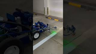 Parking Lot Cold Paint Road Marking Machine with laser positioning#airlesssprayer #road #parking