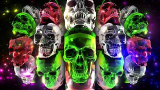 4K Screensaver | Glowing Geometric Skulls Abstract – Psychedelic VJ Loop (No Sound) screenshot 2
