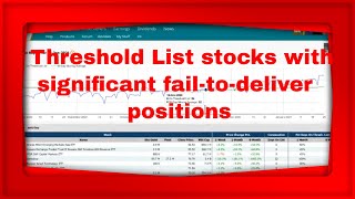 We Examine the MC Threshold List  is a list of stocks with significant fail-to-deliver positions.