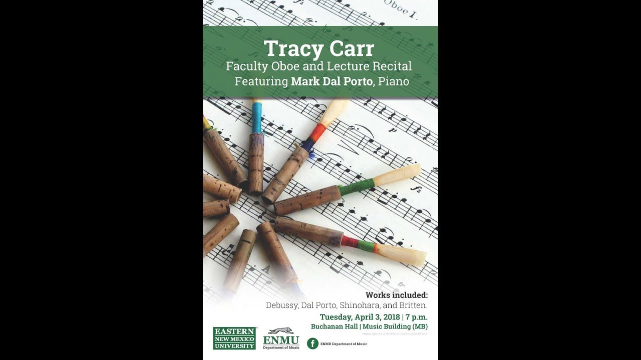 Tracy Carr Faculty Oboe and Lecture Recital ft. Mark Dal Porto, piano