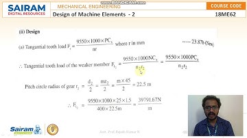 LECTURE VIDEO 5_18ME62_MODULE 3_BEVEL GEARS NUMERICAL 1 _ RAJESH KUMAR N