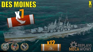 Des Moines 7 Kills & 193k Damage | World of Warships Gameplay