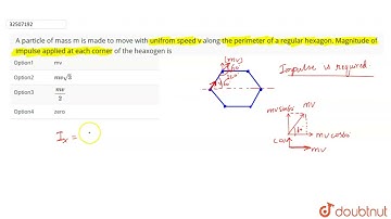 A particle of mass m is made to move with unifrom speed v along the perimeter of a regular hexag...