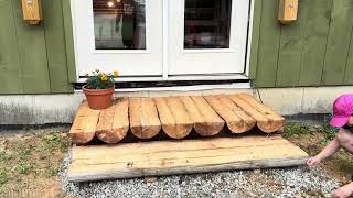 How to build a front porch with reclaimed telephone poles