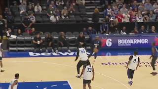Sixers fans get first look at LeBron James during Blue and White scrimmage screenshot 1