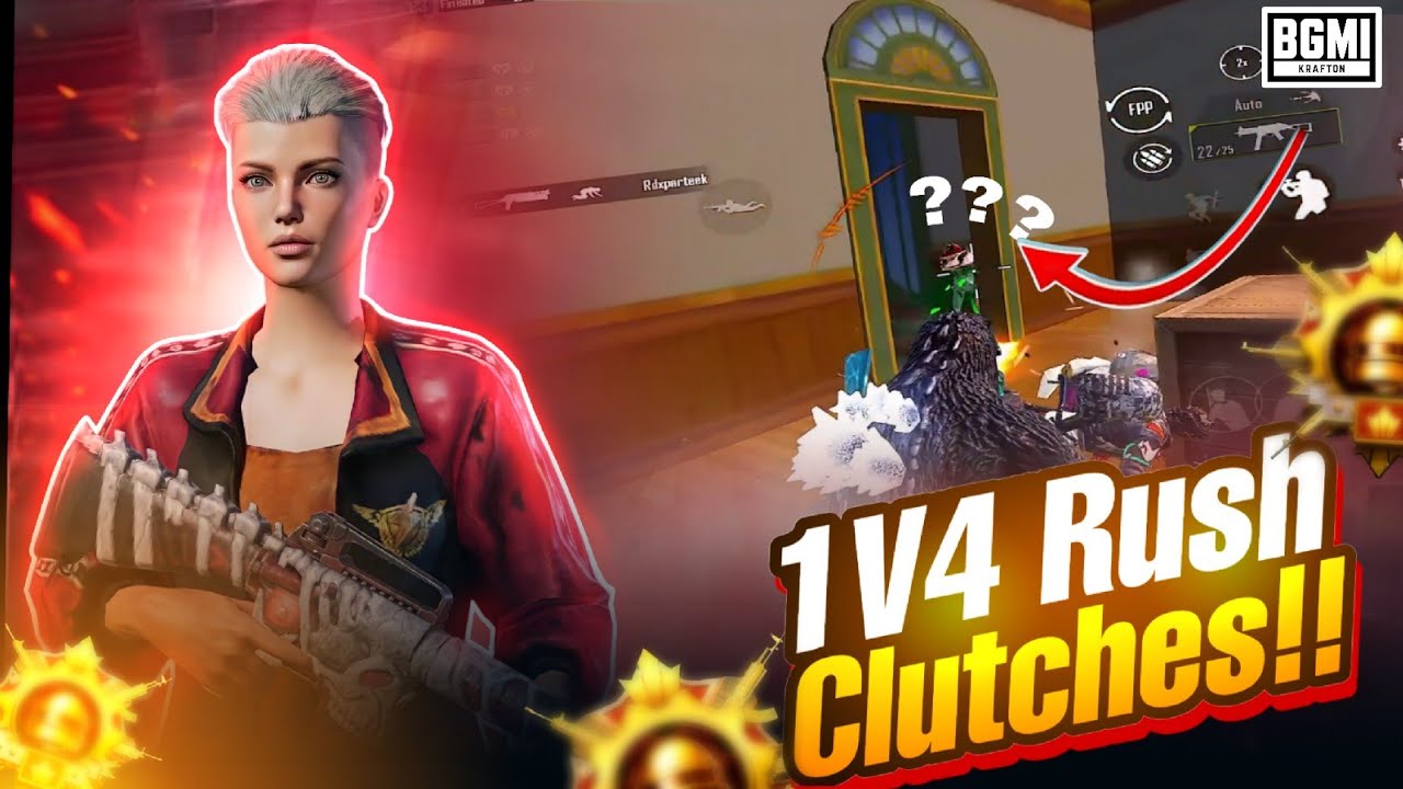 Solo vs Squad Insanity 🤯 | 1v4 Rush Clutches | BGMI | Opvik - YouTube