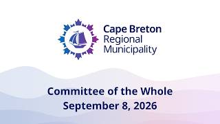 Committee of the Whole - September 8, 2026 Update