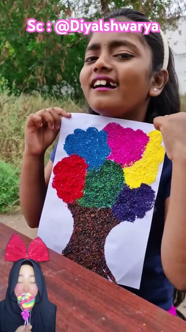 MEMBUAT POHON DENGAN PARUTAN WARNA ⁉️siapa yang menang? @Diyalshwarya #shorts #funny #dubbing