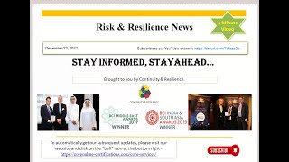 One-Minute Video - Core Risk & Resilience News - December 23, 2021