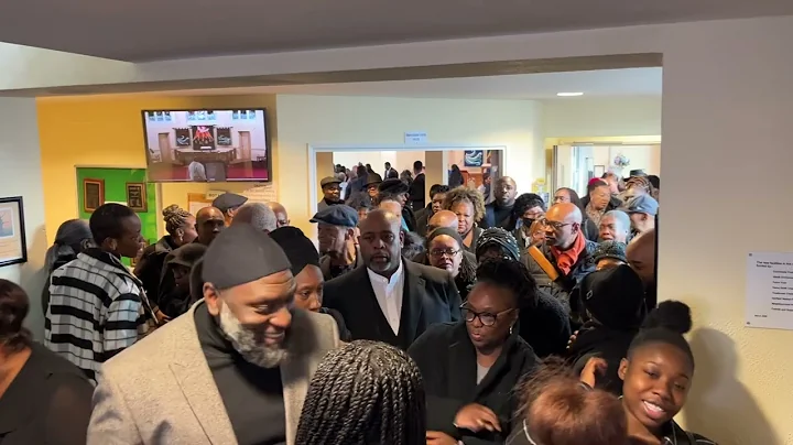 People leaving the church after Nathaniel Alexande...