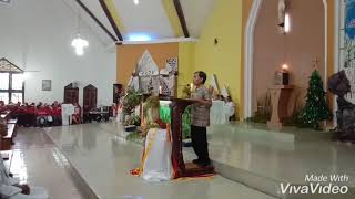 Gereja St. Yosep Megang sakti sambutan ketua Bapak stasi dalam Natal 2019