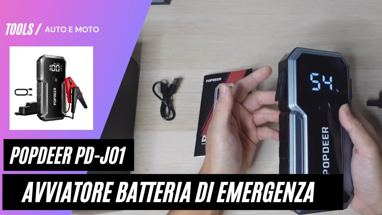 Avviatore Batteria Auto CARHEV 5000A - Power Bank 26800mAh, Per Veicoli Fino A 8.0L - Foto 6