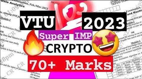 CRYPTO M3 Best Video PASS PACK 💯🤩 Sup Imp [+PDF] 🎯2023 Externals 🔥🔥🔥 7SEM CSE #vtu #2023 #18CS744