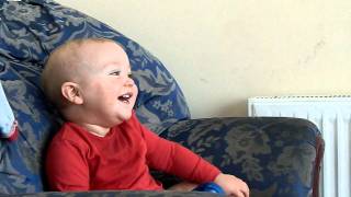 Baby goes in hysterics laughing at part in Shrek movie